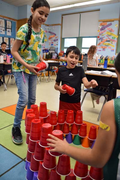 Students in the Classroom with cups